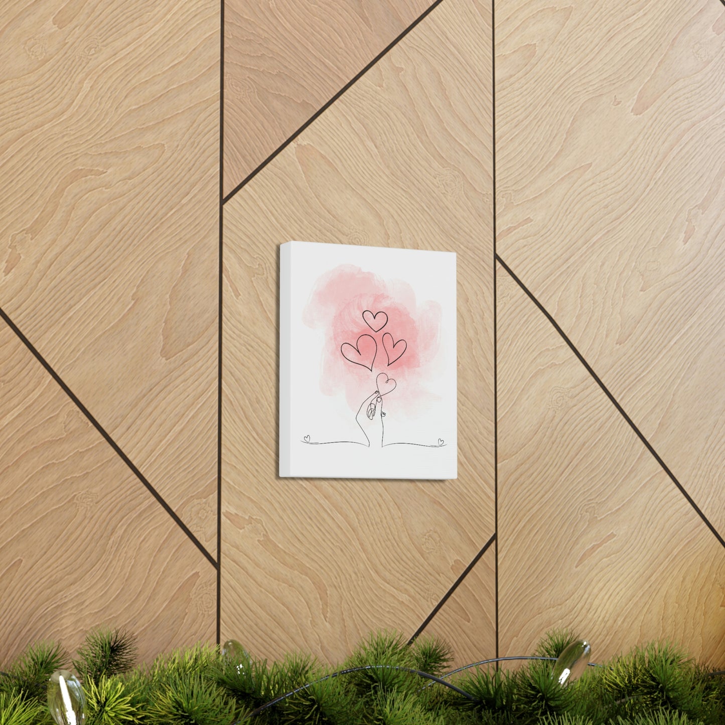 8 X 10 "Finger Hearts" Wrapped Canvas - NO FRAME Needed