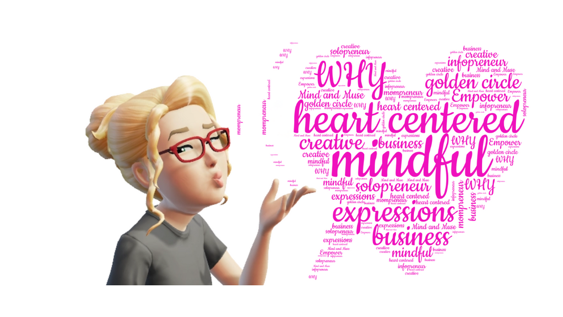 Woman gifting a heartcentered mindful word cloud