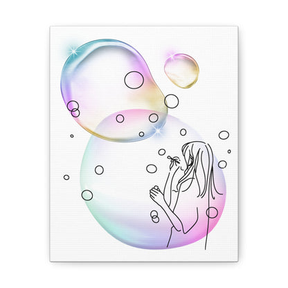 Blowing Bubbles 8 x 10 Wrapped Canvas