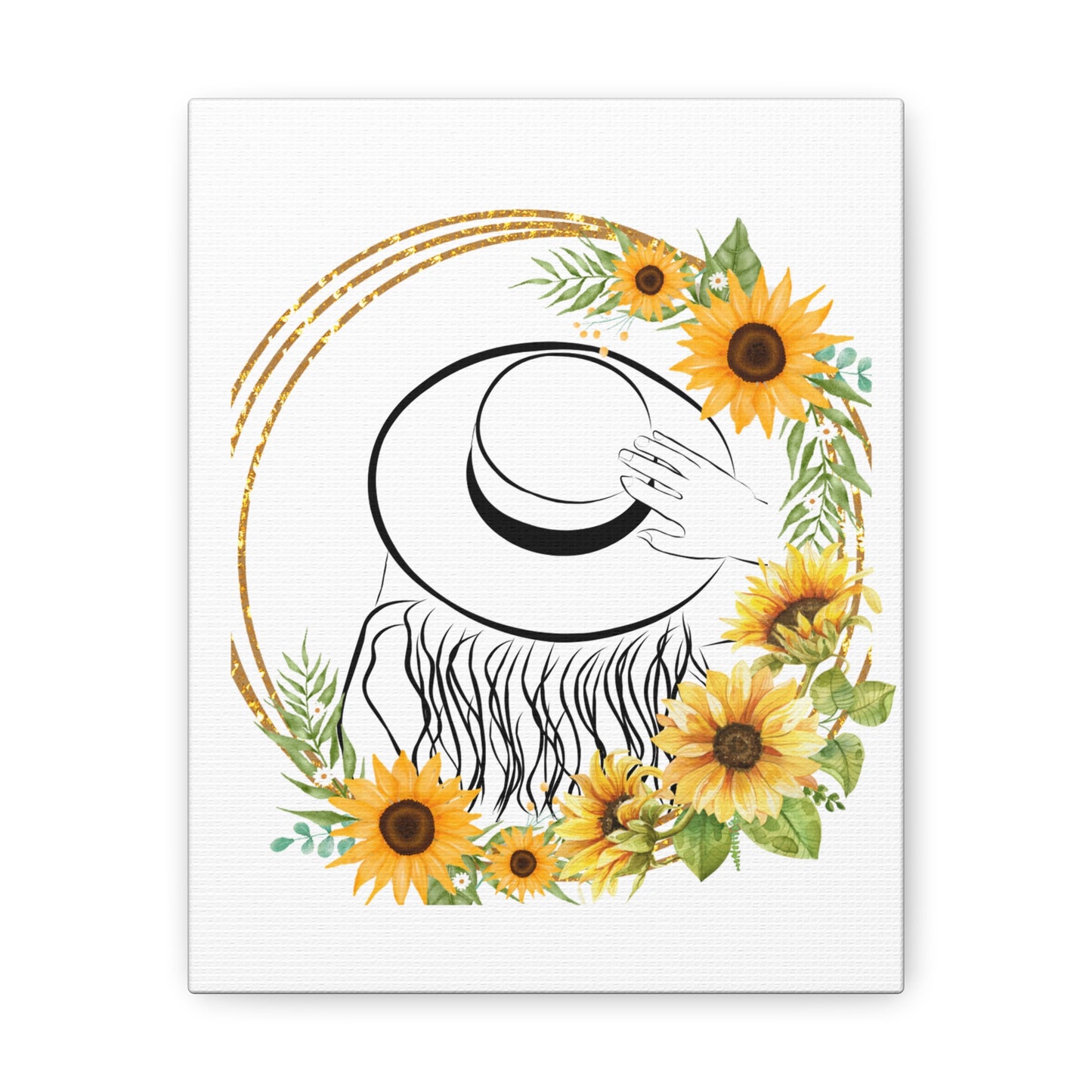 Sunflower Girl Wall Art on Canvas