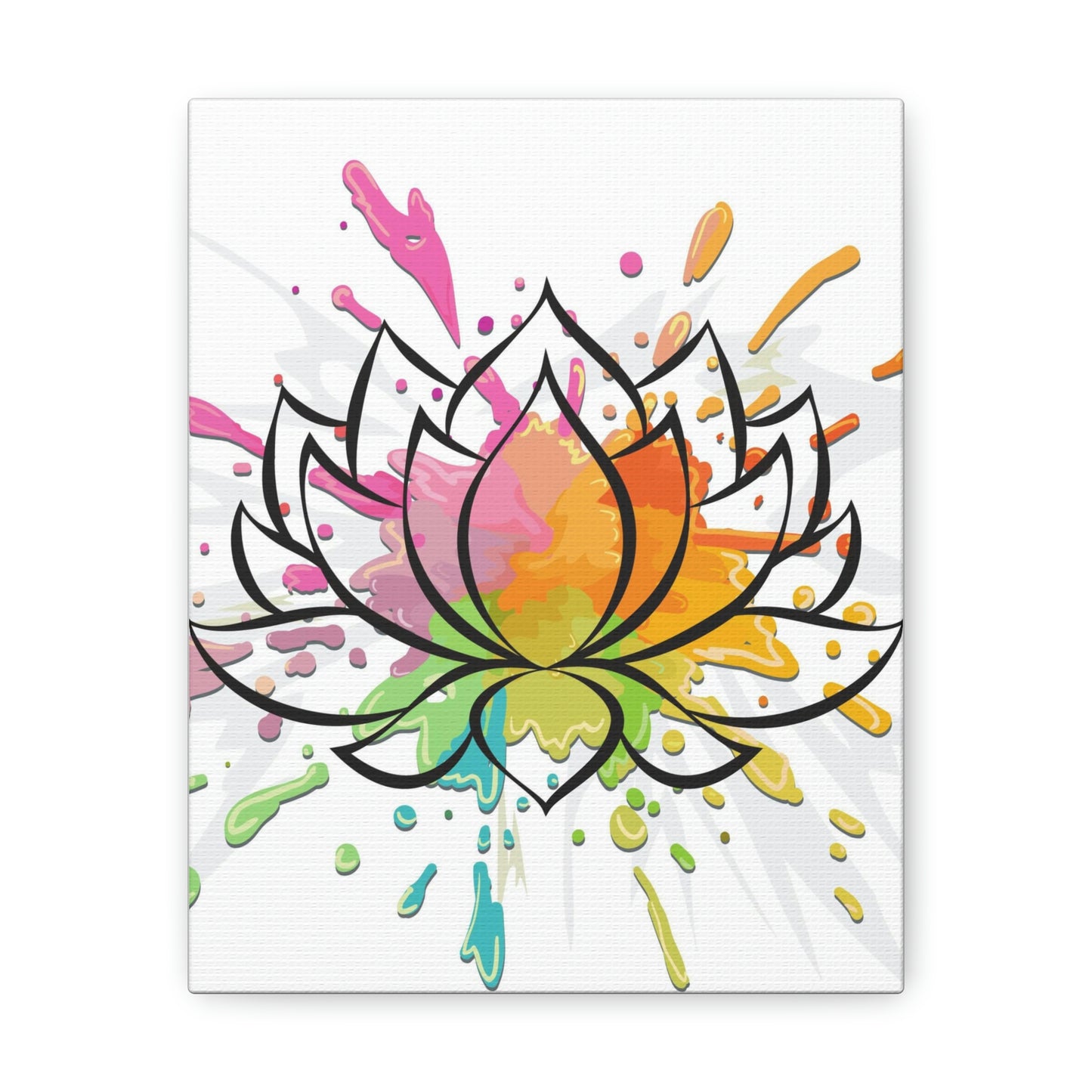Color Splash Lotus Wall Art on Canvas