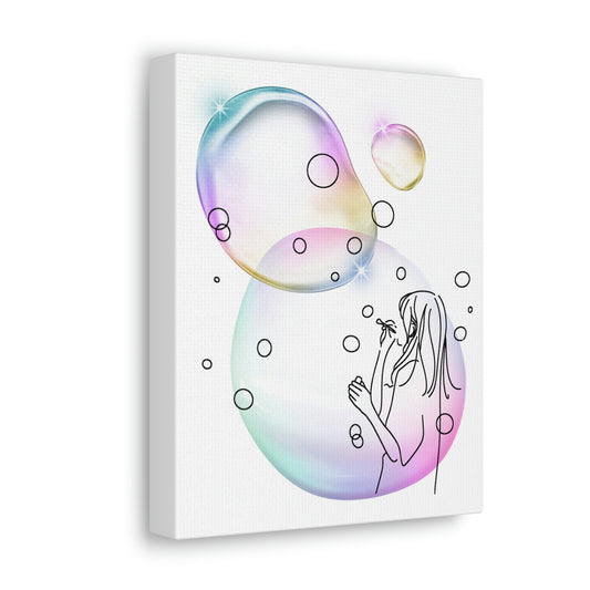 Blowing Bubbles 8 x 10 Wrapped Canvas